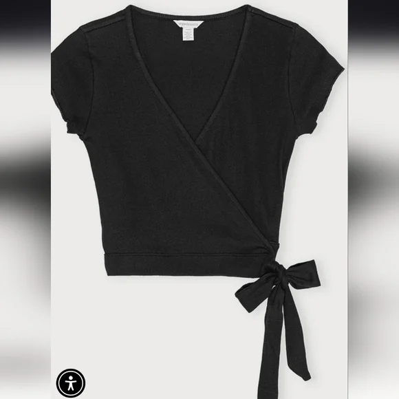 Organic Basics Core Rib Wrap Crop Top XS - Picture 3 of 5